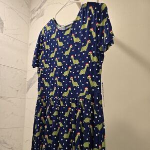 Womens Christmas Dinosaur Brontosaurus Modcloth Dress